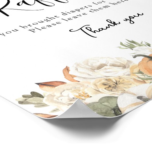 Rustic Autumn Pumpkin Diaper Raffle Sign Poster (Hoek)