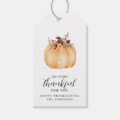 Rustic Autumn Pumpkin Farmhouse Buffalo Check Cadeaulabel (Voorkant)