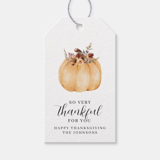 Rustic Autumn Pumpkin Farmhouse Buffalo Check Cadeaulabel (Voorkant)