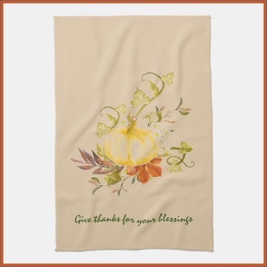 Rustic Autumn Pumpkin Herfst Kitchen Towel Theedoek