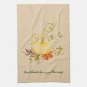 Rustic Autumn Pumpkin Herfst Kitchen Towel Theedoek (Verticaal)
