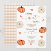 Rustic Autumn Pumpkin Housewarming Party Kaart (Voorkant / Achterkant)