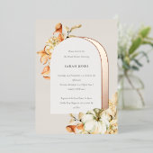 Rustic Autumn Pumpkin Vrijgezellenfeest Folie Uitnodiging (Staand Voorkant)