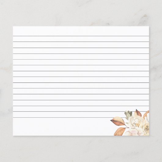 Rustic Autumn Pumpkin Vrijgezellenfeest Recipcard (Achterkant)