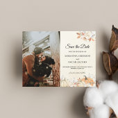 Rustic Autumn Pumpkins & Flowers Aankondigingskaart