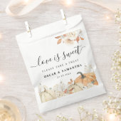 Rustic Autumn Pumpkins & Flowers Bedankzakje (Geknipt)