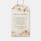 Rustic Autumn Pumpkins & Flowers Cadeaulabel (Voorkant)