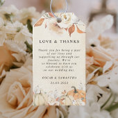 Rustic Autumn Pumpkins & Flowers Cadeaulabel