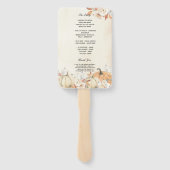 Rustic Autumn Pumpkins & Flowers Handwaaier (Achterkant)