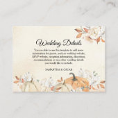 Rustic Autumn Pumpkins & Flowers Informatiekaartje (Voorkant)