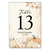 Rustic Autumn Pumpkins & Flowers Kaart (Achterkant)