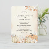 Rustic Autumn Pumpkins & Flowers Kaart (Staand voorkant)