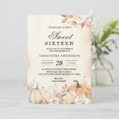 Rustic Autumn Pumpkins & Flowers  Kaart (Staand voorkant)