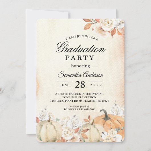 Rustic Autumn Pumpkins & Flowers Kaart (Voorkant)