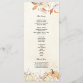 Rustic Autumn Pumpkins & Flowers Menu (Achterkant)