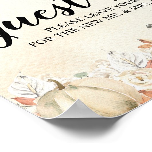 Rustic Autumn Pumpkins & Flowers Poster (Hoek)