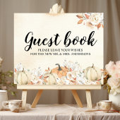 Rustic Autumn Pumpkins & Flowers Poster