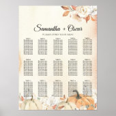 Rustic Autumn Pumpkins & Flowers Poster (Voorkant)