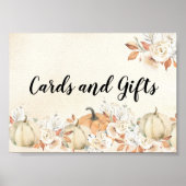 Rustic Autumn Pumpkins & Flowers Poster (Voorkant)