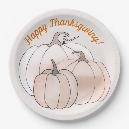 Rustic Autumn Pumpkins Papieren Bordje (Voorkant)