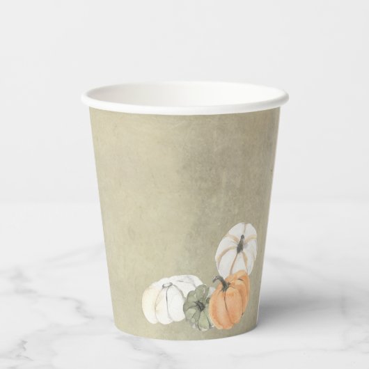 Rustic Autumn Pumpkins Personalized Wedding Papieren Bekers (Achterkant)
