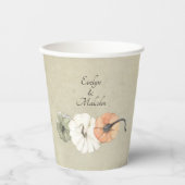 Rustic Autumn Pumpkins Personalized Wedding Papieren Bekers (Voorkant)