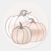 Rustic Autumn Pumpkins Ronde Sticker (Voorkant)
