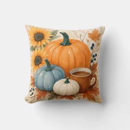 Rustic Autumn Pumpkins Watercolor Kussen
