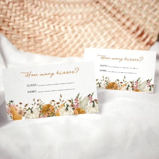 Rustic Autumn raad hoeveel Kisses Enclosure Card Informatiekaartje