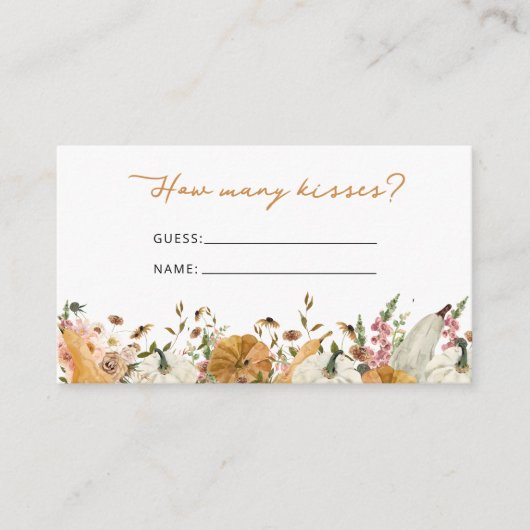 Rustic Autumn raad hoeveel Kisses Enclosure Card Informatiekaartje (Voorkant)