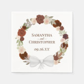 Rustic Autumn Rozen Wreath Elegant Wedding Servet (Voorkant)