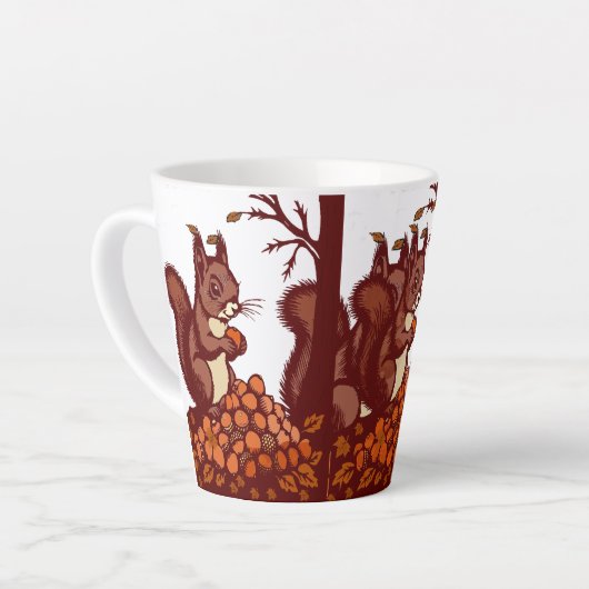 🐿️ Rustic Autumn Squirrel Latte Mug - Cozy Fall Latte Mok (Linkerhoek)