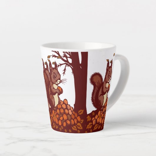 🐿️ Rustic Autumn Squirrel Latte Mug - Cozy Fall Latte Mok (Rechterhoek)