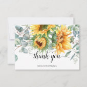 Rustic Autumn Sunflower Bedankkaart (Voorkant)