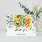 Rustic Autumn Sunflower Bedankkaart (Staand voorkant)