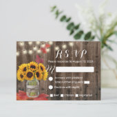 Rustic Autumn Sunflower Jar Fall Wedding RSVP (Staand voorkant)