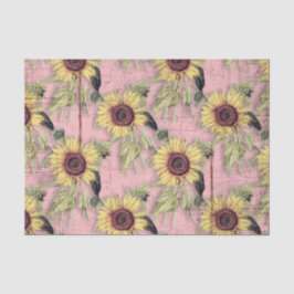 Rustic Autumn Sunflower Pattern Tissuepapier