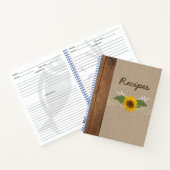 Rustic Autumn Sunflower Recipe notebook Notitieboek (Binnen)