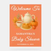 Rustic Autumn Tea Party Baby shower Welkom Acryl Bord (Voorkant)