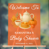 Rustic Autumn Tea Party Baby shower Welkom Acryl Bord (Neutraal)