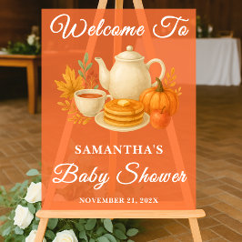 Rustic Autumn Tea Party Baby shower Welkom Acryl Bord