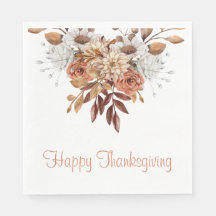 Rustic Autumn Terracotta Floral Thanksgiving Invi