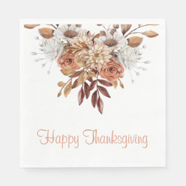 Rustic Autumn Terracotta Floral Thanksgiving Invi Servet