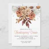 Rustic Autumn Terracotta Floral Thanksgiving Kaart (Voorkant)