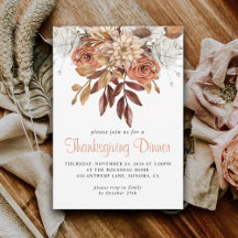 Rustic Autumn Terracotta Floral Thanksgiving