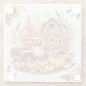 Rustic Autumn Thanksgiving Farmhouse Inspired Glazen Onderzetter (Achterkant)