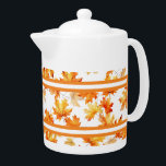 Rustic Autumn Theepot<br><div class="desc">Dompel jezelf onder in de elegante, warme en gezellige omhelzing van de herfst. Ons ontwerp, versierd met herfstbladeren en pompoen, vult perfect de rijke, aardse herfstkleuren van het seizoen aan.</div>