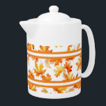 Rustic Autumn Theepot<br><div class="desc">Dompel jezelf onder in de elegante,  warme en gezellige omhelzing van de herfst. Ons ontwerp,  versierd met herfstbladeren en pompoen,  vult perfect de rijke,  aardse herfstkleuren van het seizoen aan.</div>