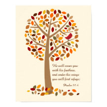 Rustic Autumn Tree Psalm 91 Christelijke Bijbelver