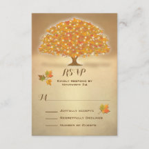 Rustic Autumn Tree RSVP met dubbellichten